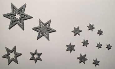 Filz-Stern grau-meliert